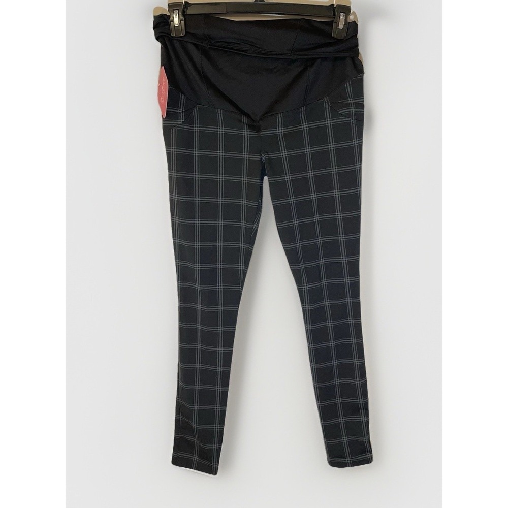 New Women's Isabel Maternity Crossover Dress Pant Panel Plaid Size Small S NWT
